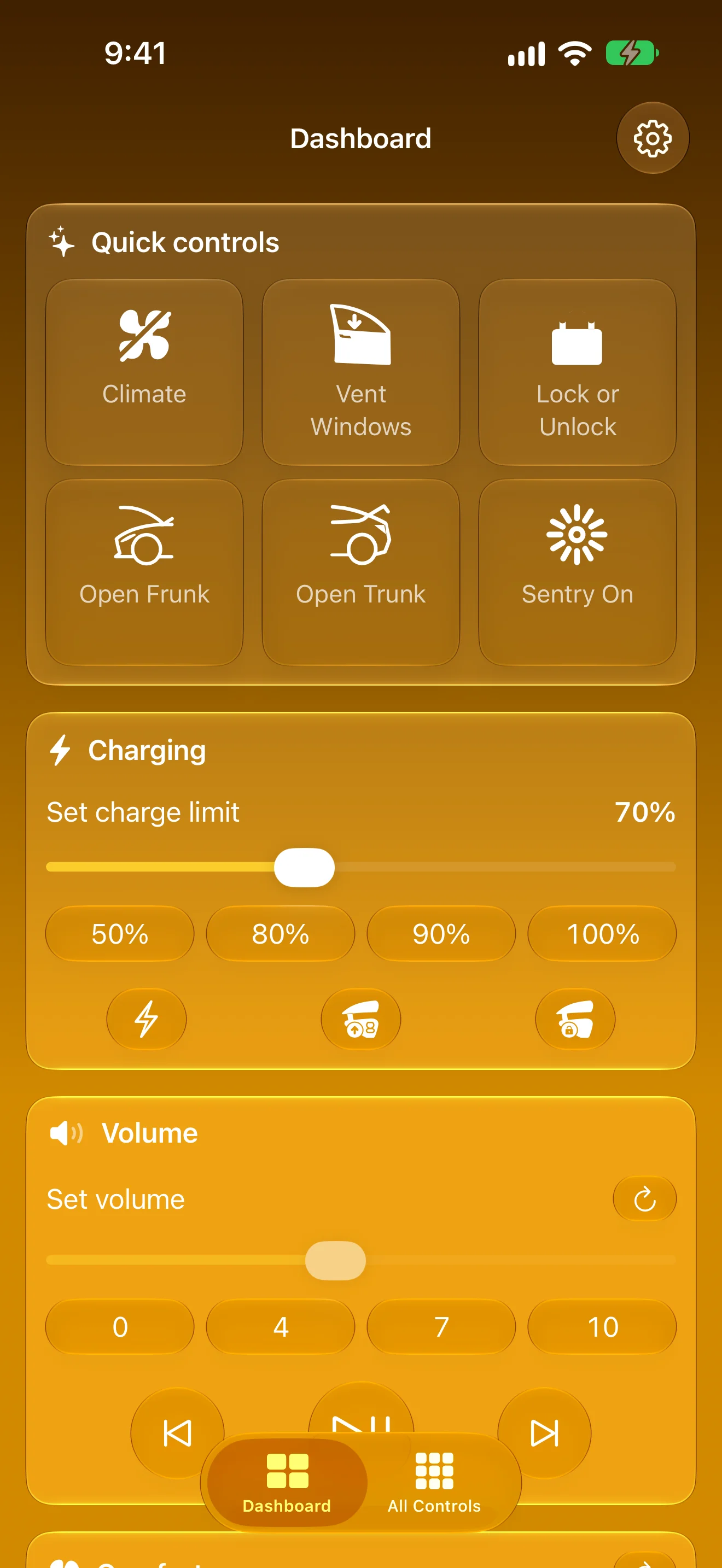 Watch app for Tesla on iPhone